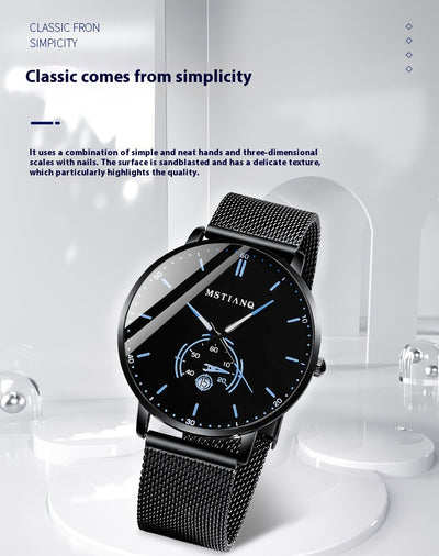 Cinturón Tecnológico de Acero Refinado con Calendario - Diseño Coreano Elegante Negro - Image 31