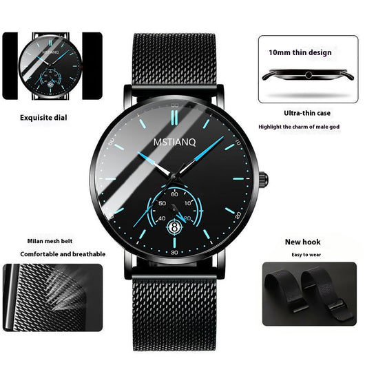Cinturón Tecnológico de Acero Refinado con Calendario - Diseño Coreano Elegante Negro - Image 40