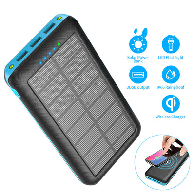 Cargador Solar Inalámbrico Qi Portátil con 3 Puertos USB - Compatible con iPhone, Samsung y Xiaomi - Image 23