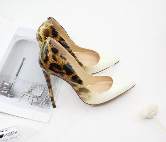 Zapatos de Tacón Alto Punta Afilada con Textura Animal para Mujer - Image 14