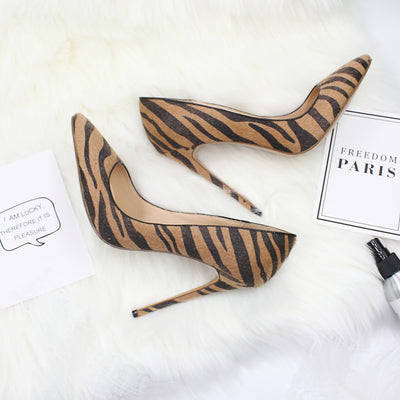 Zapatos de Tacón Alto Punta Afilada con Textura Animal para Mujer - Image 15