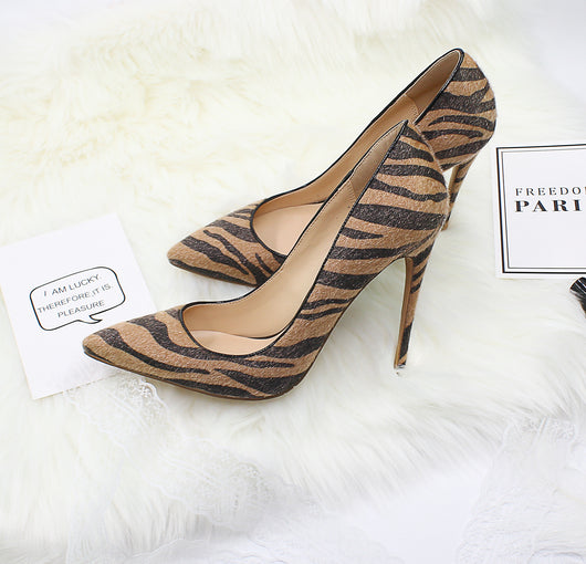 Zapatos de Tacón Alto Punta Afilada con Textura Animal para Mujer - Image 23