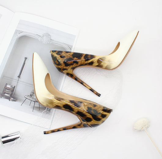 Zapatos de Tacón Alto Punta Afilada con Textura Animal para Mujer - Image 30
