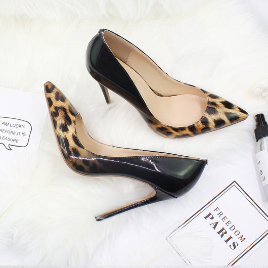 Zapatos de Tacón Alto Punta Afilada con Textura Animal para Mujer - Image 34