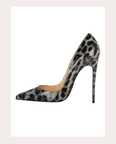 Zapatos de Tacón Alto Punta Afilada con Textura Animal para Mujer - Image 35