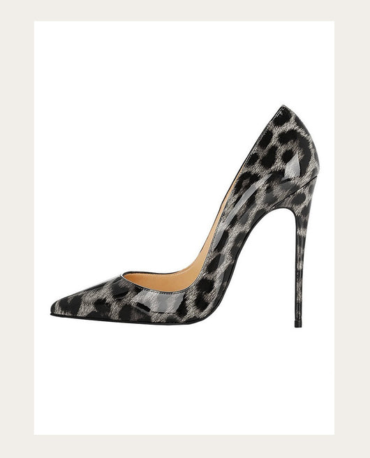 Zapatos de Tacón Alto Punta Afilada con Textura Animal para Mujer - Image 35
