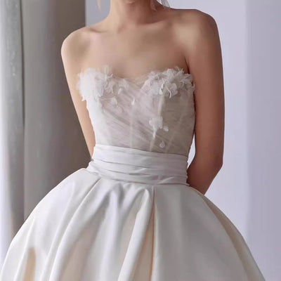 Vestido de Novia Hombro Descubierto Estilo Mori Elegante y Minimalista - Image 17