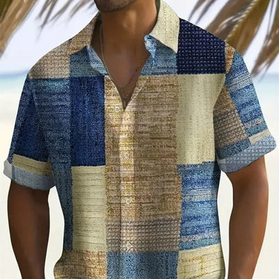 Camisa Estampada para Hombre con Cuello Solapa de Manga Corta - Image 19
