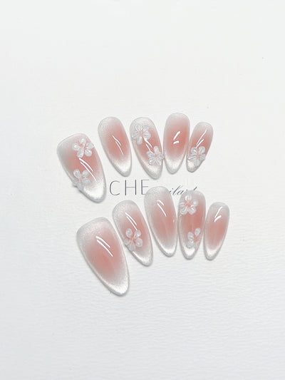Adhesivos de Uñas Estilo Chino Floral - Acabado Blanco Almendra - Image 15