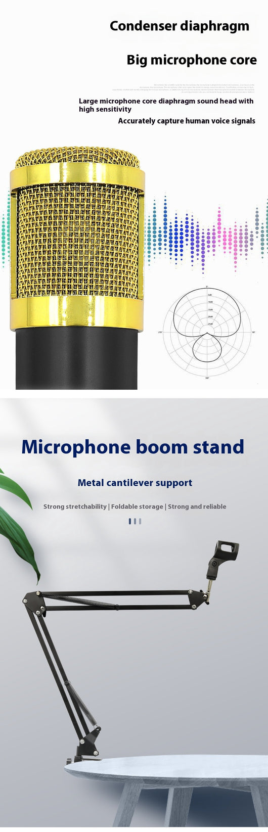 Micrófono Condensador BM800 con Soporte Articulado para Grabación en Móvil - Image 17