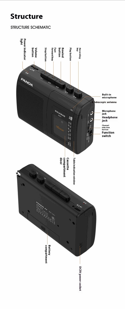 Walkman Portátil 6501 con Grabadora, Reproductor y Radio FM - Image 14