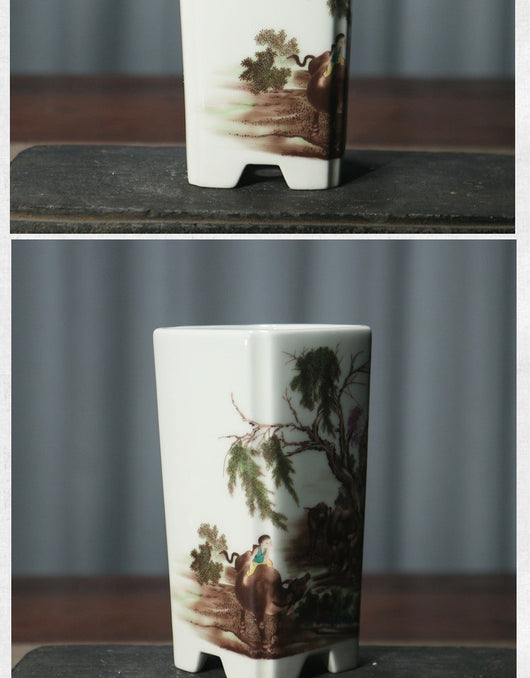 Maceta de Cerámica Orquídea Púrpura con Diseño Artesanal de Flores y Pájaros - Image 28