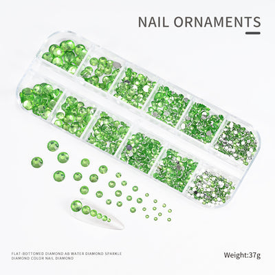 Uñas Decorativas Cuadradas con Cristales Brillantes - Image 45