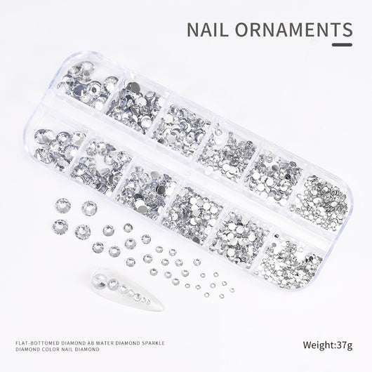 Uñas Decorativas Cuadradas con Cristales Brillantes - Image 47