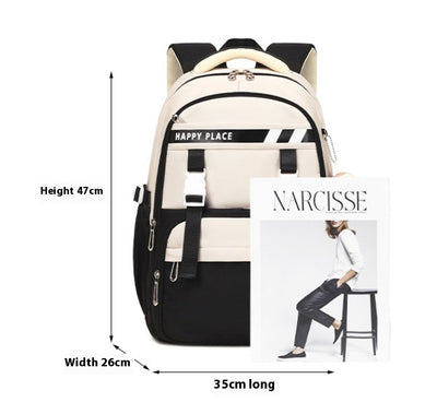 Mochila Escolar Preppy Minimalista Resistente a Manchas - Image 20