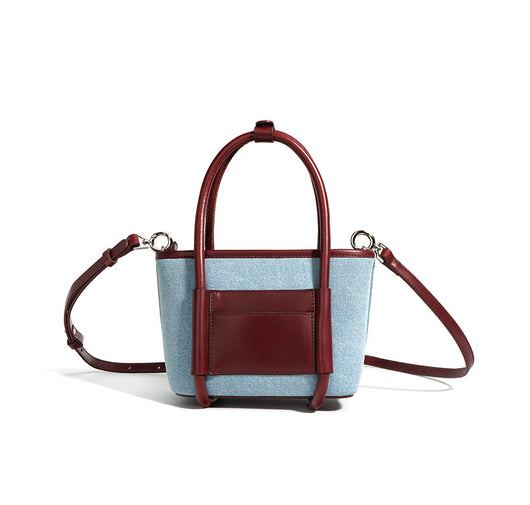 Bolsa Bandolera de Cuero y Denim - Diseño Artesanal de Dos Texturas - Image 17