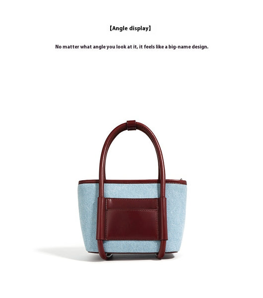 Bolsa Bandolera de Cuero y Denim - Diseño Artesanal de Dos Texturas - Image 20