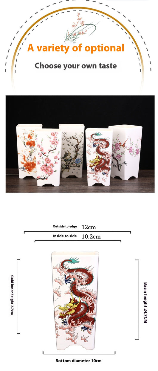 Maceta Cuadrada de Cerámica Esmaltada Púrpura con Diseño Moderno para Plantas - Image 24