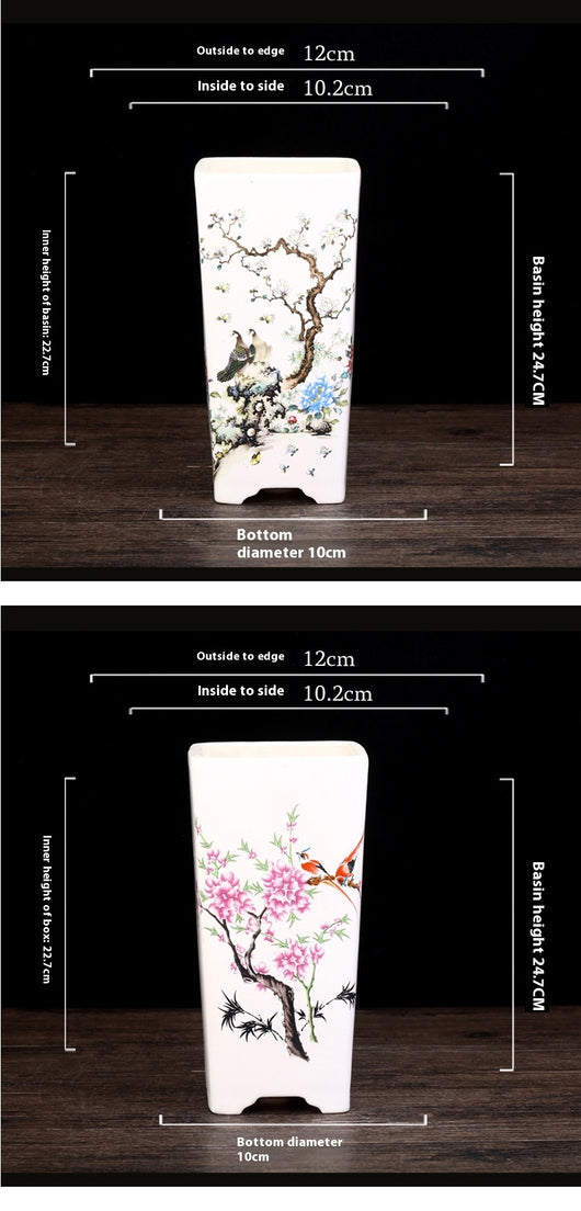 Maceta Cuadrada de Cerámica Esmaltada Púrpura con Diseño Moderno para Plantas - Image 27