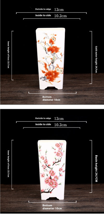Maceta Cuadrada de Cerámica Esmaltada Púrpura con Diseño Moderno para Plantas - Image 28