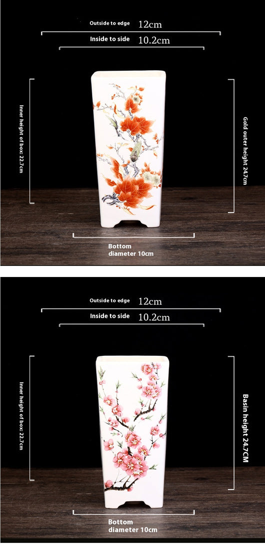 Maceta Cuadrada de Cerámica Esmaltada Púrpura con Diseño Moderno para Plantas - Image 28