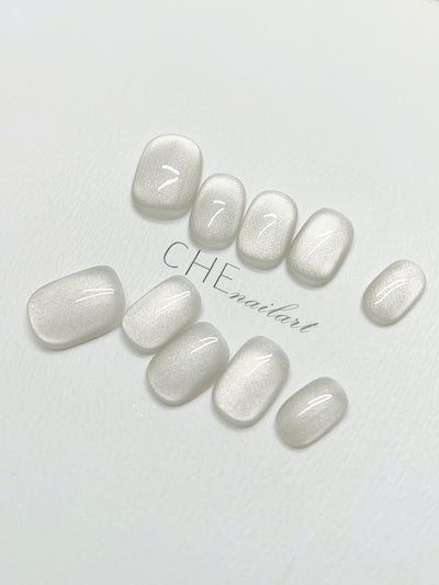 Uñas Postizas Efecto Ojo de Gato Blanco - Diseño Artesanal Hada Niche - Image 11