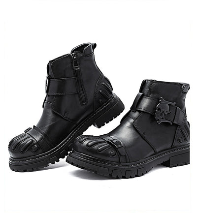 Botas Martin de Cuero para Hombre - Estilo Punk Rock con Suela Industrial - Image 18