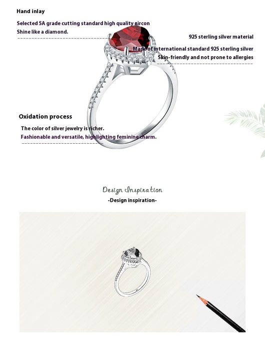 Anillo de Plata S925 Diamante Amor para Mujer Estilo Europeo y Americano - Image 39