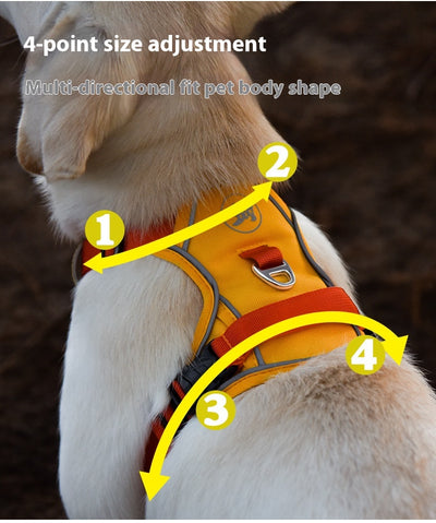 Arnés Pectoral Anti Deslizante para Mascotas Grandes con Cuerda de Tracción - Image 71