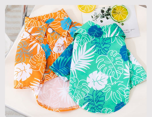 Camisa Hawaiana Playa para Mascotas con Diseño de Hojas - Image 18
