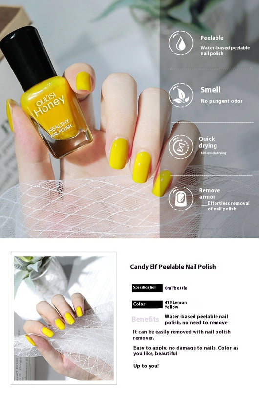 Esmalte de Uñas Amarillo Limón Despegable sin Horno - Image 7