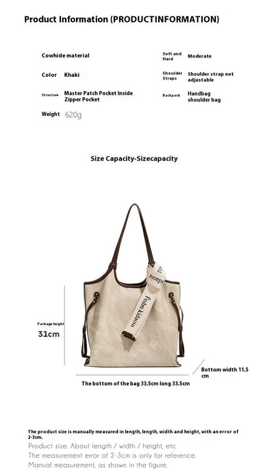 Bolso de Cuero Genuino Tipo Bandolera Grande - Casual y Versátil - Image 23