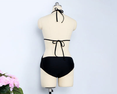 Traje de Baño Entero con Malla Calada y Cuello Halter Ajustable - Image 13