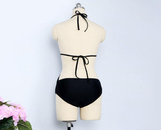 Traje de Baño Entero con Malla Calada y Cuello Halter Ajustable - Image 13