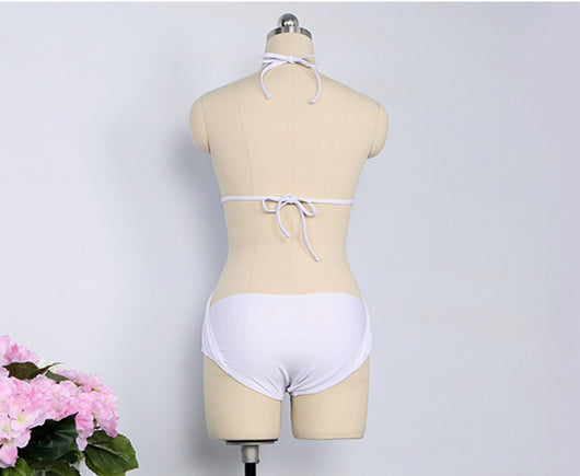 Traje de Baño Entero con Malla Calada y Cuello Halter Ajustable - Image 14