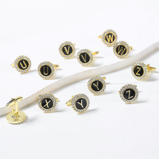 Gemelos Franceses de Diamante Redondo con 26 Letras para Hombre - Image 43