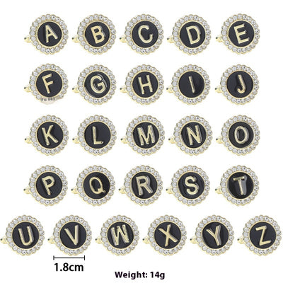 Gemelos Franceses de Diamante Redondo con 26 Letras para Hombre - Image 45