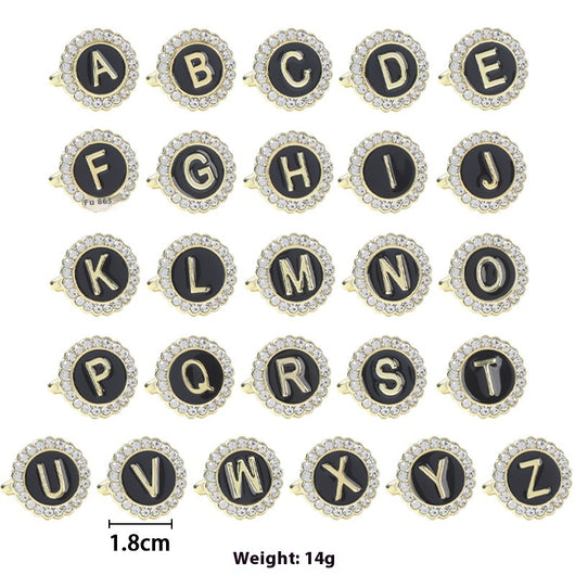 Gemelos Franceses de Diamante Redondo con 26 Letras para Hombre - Image 45
