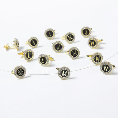 Gemelos Franceses de Diamante Redondo con 26 Letras para Hombre - Image 51