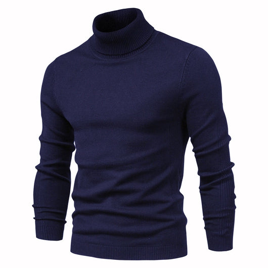 Suéter Cuello Alto Slim Fit Básico para Hombre - Abrigo Casual Invierno - Image 23