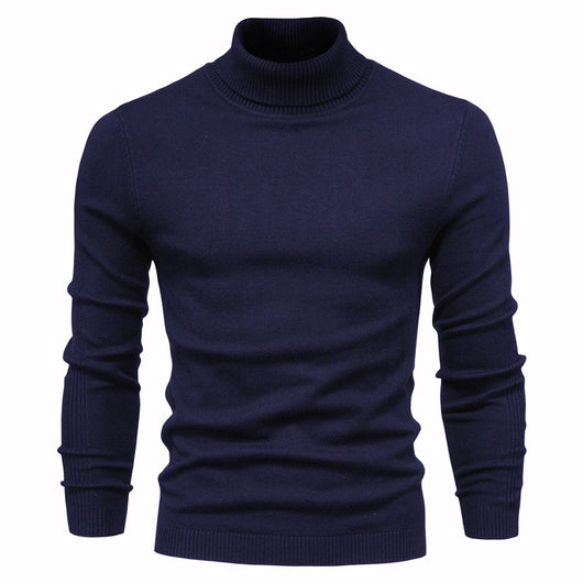 Suéter Cuello Alto Slim Fit Básico para Hombre - Abrigo Casual Invierno - Image 36