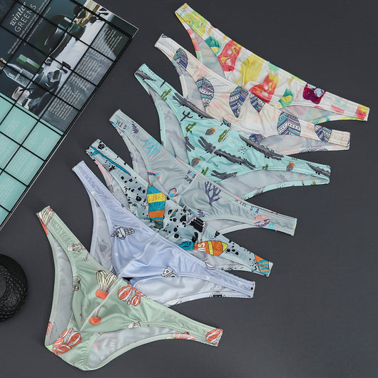 Slip Masculino de Malla Transpirable Tanga Baja con Estampado - Image 25