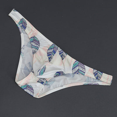 Slip Masculino de Malla Transpirable Tanga Baja con Estampado - Image 28