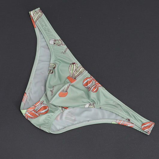 Slip Masculino de Malla Transpirable Tanga Baja con Estampado - Image 32