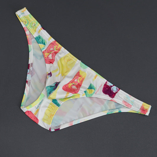 Slip Masculino de Malla Transpirable Tanga Baja con Estampado - Image 33