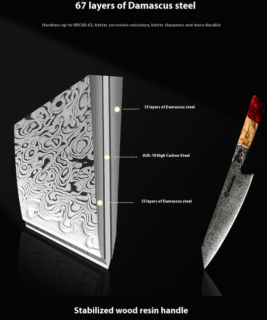 Cuchillo de Chef Damasco Acero Inoxidable Multiusos Profesional - Image 41