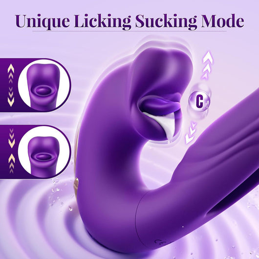 Vibrador 3 en 1 con Función de Succión y Lengua Estimuladora - Image 23