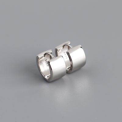 Aros de Plata Pura Minimalistas con Diseño de Cara Ancha - Image 7