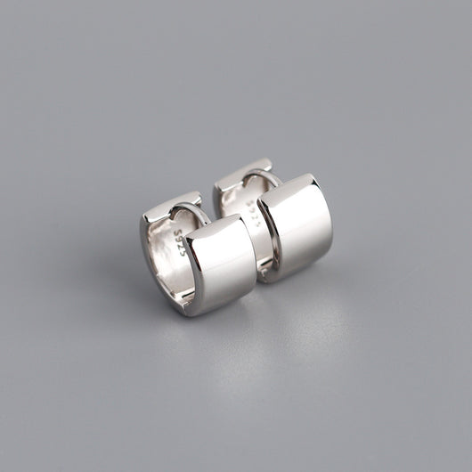 Aros de Plata Pura Minimalistas con Diseño de Cara Ancha - Image 7