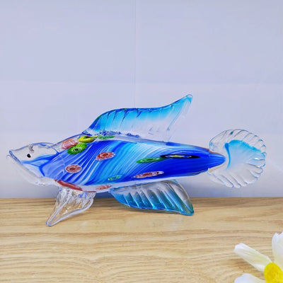 Adornos de Pez Océano en Vidrio Azul Creativo - Image 17